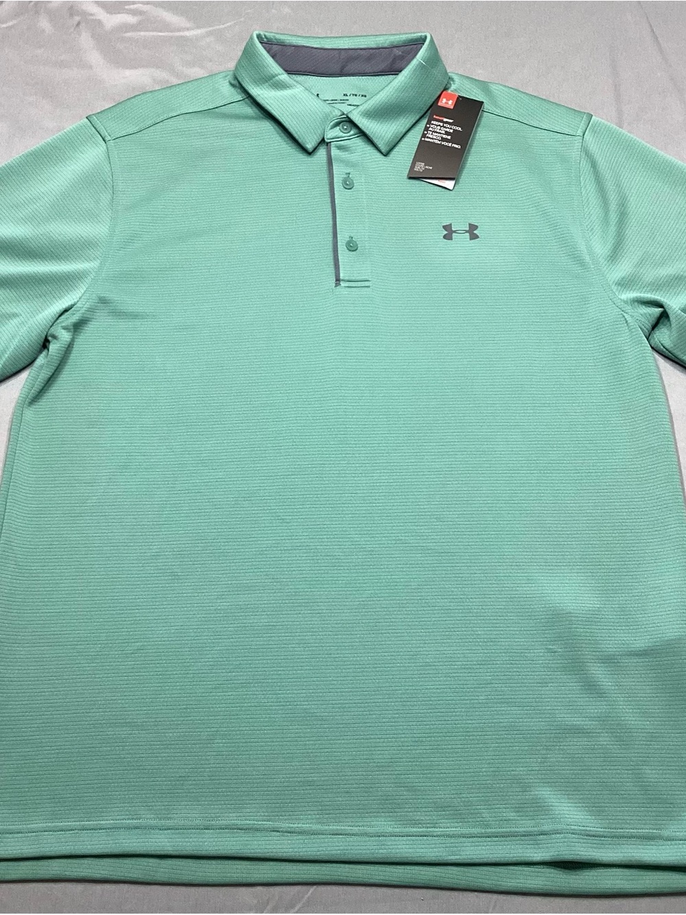 Under Armour Men’s Tech Polo Shirt XL Mint Green HeatGear Loose Fit Golf NWT NEW
